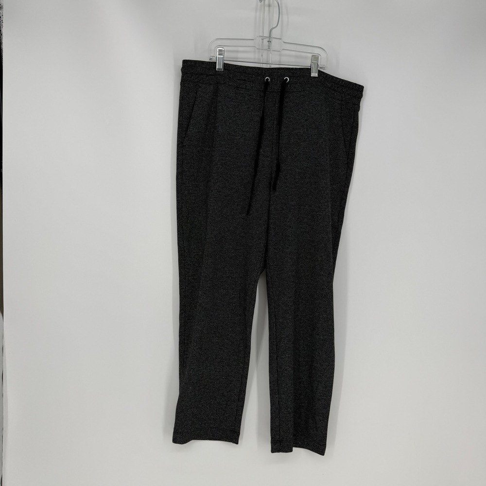 LOFT Pull On Pants Womens LP Black White Check Stretch Straight Leg Trousers NEW